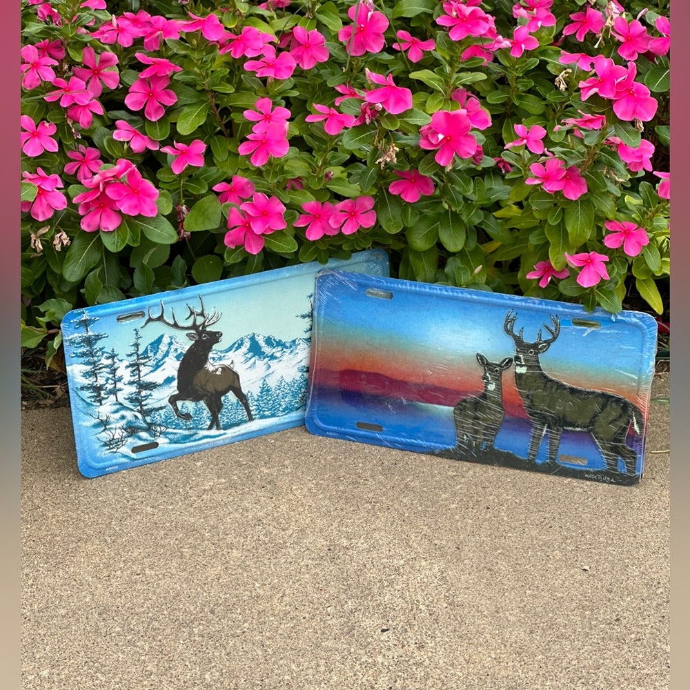 Elk & whitetail license plate
